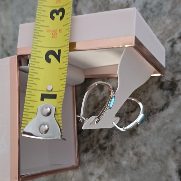 CHRYSTINA BRAND GENUINE CRYSTAL HOOP "SILVER PLATED" PIERCED EARRINGS - Picture 8 of 8